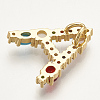 Brass Micro Pave Cubic Zirconia Pendants ZIRC-S061-64A-2