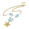 Starfish 304 Stainless Steel Pendant Necklaces NJEW-L465-05G-4