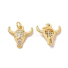 Rack Plating Brass Micro Pave  Cubic Zirconia Pendants KK-B068-24G-1