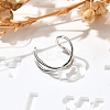 925 Sterling Silver Cuff Earrings for Women EJEW-F360-01B-P-3