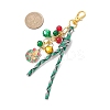Christmas Theme Alloy Enamel & Glass Pendant Decorations HJEW-JM03732-4