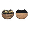 Translucent Resin & Waxed Walnut Wood Pendants RESI-Q211-04-3