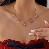 Alloy Rhinestone Snowflake Pendant Necklace & Stud Earrings Set for Women FS-WGDD9A4-09-3
