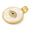 Rack Plating Brass Micro Pave Clear Cubic Zirconia Pendants KK-Z063-14G-02-2