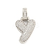 Brass Micro Pave Clear Cubic Zirconia Pendants KK-B099-01P-Y-1