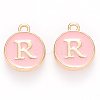 Golden Plated Alloy Enamel Charms ENAM-S118-07R-1
