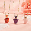 15 Piece DIY Natural Amethyst Perfume Bottle Pendant Necklaces Making Kits DIY-SC0014-86B-5