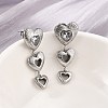 Heart 304 Stainless Steel Clear Cubic Zirconia  Dangle Stud Earrings EJEW-D319-17P-2
