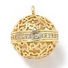 Rack Plating Brass Micro Pave Clear Cubic Zirconia Pendants KK-L224-005G-1