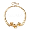 Iron Flower Link Choker Necklaces for Women NJEW-U046-02G-2
