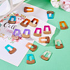 16Pcs 8 Colors Resin & Wood Pendants RESI-TA0003-72-7