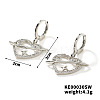 Sweet Cool Minimalist Love Heart Planet Brass Cubic Zirconia Hoop Earrings OC6565-2-1