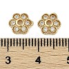 Brass Micro Pave Clear Cubic Zirconia Bead Caps KK-I719-13B-G-3