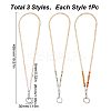 3Pcs 3 Style Natural Rose Quartz/Flower Amazonite/Red Aventurine & Wood Beaded Name Card Holder HJEW-SC0001-27-2