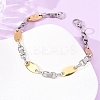 304 Stainless Steel Oval Link
Chain Bracelets for Women Men BJEW-F527-08A-GP-3