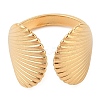 Ion Plating(IP) 304 Stainless Steel Shell Shape Open Cuff Rings for Women RJEW-Z057-02G-2