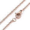 304 Stainless Steel Pendant Necklaces NJEW-Z004-01RG-4