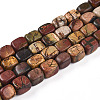 Natural Polychrome Jasper/Picasso Stone/Picasso Jasper Beads Strands G-T140-60B-4