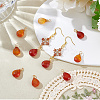 24Pcs Dyed Natural Red Agate & Natural Red Aventurine & Natural Topaz Jade Pendants PALLOY-GA00017-4