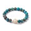Summer Beach Turtle Dyed Synthetic Turquoise & Round Ocean Jasper Beaded Stretch Bracelets for Women BJEW-JB10937-02-1