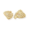 Brass Micro Pave Clear Cubic Zirconia Fold Over Clasps KK-Z083-04G-2