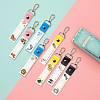 PU Leather & Cotton Name Marker Keychain AJEW-WH0514-001-4