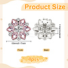 4Pcs Flower Alloy with Glass Rhinestone Shoe Buckle Clips AJEW-FG0003-64C-2