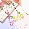 Acrylic & Glass & Alloy Pendant Mobile Straps KEYC-FZ00009-1