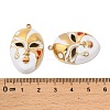 304 Stainless Steel with Crystal Rhinestone Enamel Pendants STAS-G358-04G-01-3