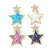 Brass Micro Pave Clear Cubic Zirconia Pendants KK-C045-25G-1