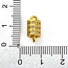 Brass Micro Pave Clear Cubic Zirconia Hollow Column Connector Charms KK-A230-05D-G-3