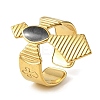 Cross 304 Stainless Steel Enamel Open Cuff Rings for Women RJEW-F166-27G-01-1