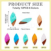 12Pcs 6 Colors  Transparent Resin & Walnut Wood Big Pendants RESI-TA0003-42-4