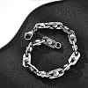 304 Stainless Steel Oval Link Chain Bracelets for Women Men BJEW-F488-29P-1