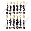 24Pcs 12 Styles Natural Obsidian Chips Beads Pendant Decoration HJEW-SZ00017-1