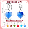 28Pcs 7 Colors Faceted Heart Glass Pendants Decoration HJEW-PH02042-2
