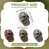 3Pcs 3 Colors Skull Brass Beads KK-FG0001-22-2