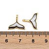 Natural Black Lip Shell Whale Tail Charms KK-A269-58G-3