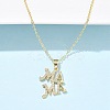 Mother's Day Brass Micro Pave Clear Cubic Zirconia Pendant Necklaces for Women NJEW-Q021-01B-G-1