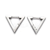 Tarnish Resistant 304 Stainless Steel Triangle Huggie Hoop Earrings STAS-J033-02C-P-2