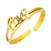 Stylish LOVE Letter Design 304 Stainless Steel Open Cuff Ring for Women YU4373-2-1