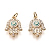Brass Micro Pave Clear Cubic Zirconia Pendants ZIRC-L098-002G-1