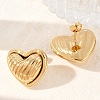 304 Stainless Steel Two Tone Heart Stud Earrings EJEW-M073-09G-5