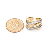 Brass Micro Pave Clear Cubic Zirconia Cuff Finger Rings for Women RJEW-C116-18G-5