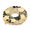 Rack Plating Alloy Enamel Big Pendants ENAM-N056-394A-G-2