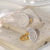 304 Stainless Steel Adjustable Finger Rings with Enamel for Women RJEW-A076-01G-2