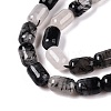 Natural Black Tourmalinated Quartz Beads Strands G-G980-47-4