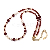Natural Carnelian(Dyed & Heated) & Rhodochrosite & Freshwater Pearl & Glass Beaded Necklaces NJEW-U026-24G-4