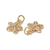Brass Micro Pave Clear Cubic Zirconia Charms KK-G439-23G-2