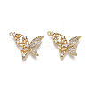Brass Micro Pave Clear Cubic Zirconia Pendants KK-S355-008-A-NF-2